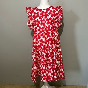 NWOT. SUPER CUTE! red floral summer dress